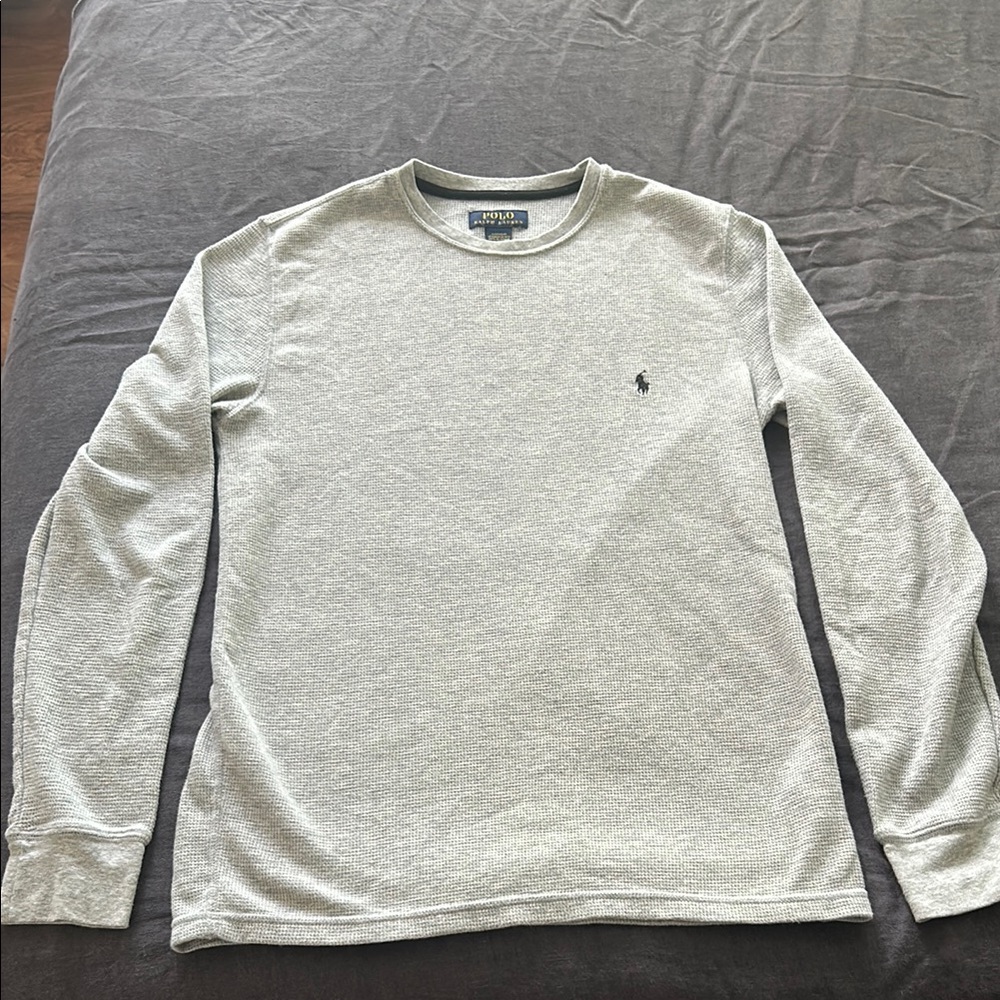 Polo by Ralph Lauren Gray Long Sleeve Tee Classic Design